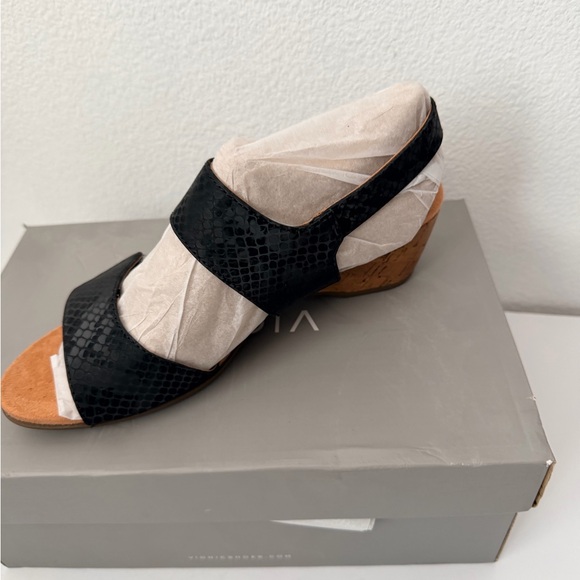 New  Vionic Snake Print Adjustable Wedge Sandals Kanya Black Sz 10 - Picture 4 of 6